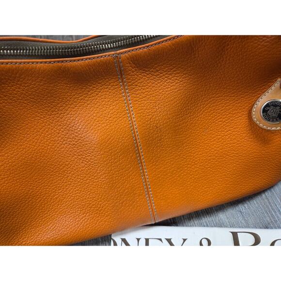 Dooney & Bourke Small O-Ring Slouch Shoulder Bag Orange Leather Original Purse - Picture 4 of 9